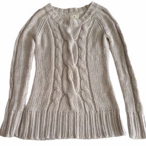 AERIE CABLE KNIT CREAM SWEATER SIZE SMALL